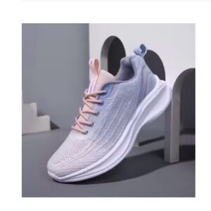 Lightweight Women's Gradient Running Sneakers - Pink & Blue